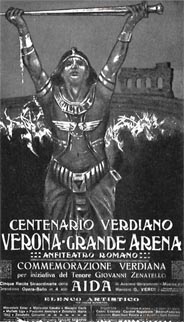 plakat za izvedbu Aide u veronskoj Areni 1013.