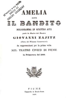 Najava praizvedbe Amelije u Rijeci 14. travnja 1860.