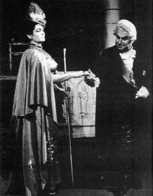 Branka Galić (Floria Tosca) i Tomislav Neralić (Scarpia) – Giacomo Puccini, Tosca, HNK u Osijeku, 1967.