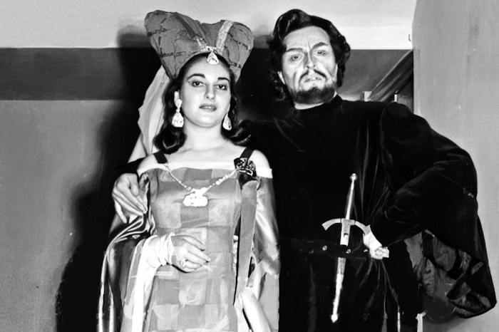 Maria Callas (Elena) i Boris Hristov (Procida), Giuseppe Verdi, <em>Sicilijanska večernja</em>, Maggio Musicale Fiorentino,1951.