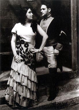 Elza Karlovac (Carmen) i Josip Gostič (Don José) – Georges Bizet, Carmen, Ljubljana, 1941.