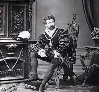 Josip Kašman kao Alfonso u Favoritkinji Gaetana Donizettija, Torino, 1877.