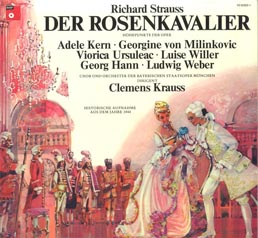 Naslovnica ploče s povijesnom snimkom Kavalira s ružom u povodu Straussova osamdesetog rođendana 1944.