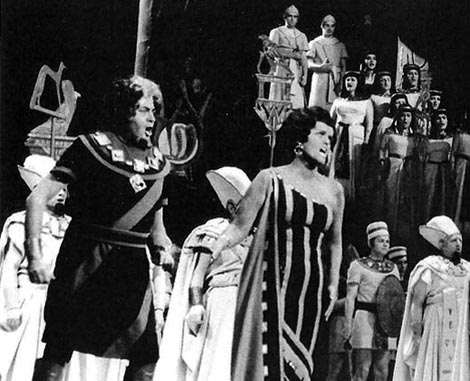 Vladimir Ruždjak (Amonasro) i Mila Kirinčić (Aida) – Giuseppe Verdi, Aida, HNK u Zagrebu