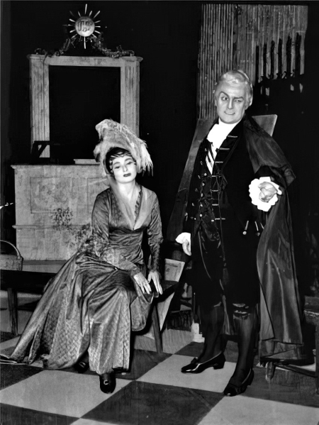 Mirka Klarić (Floria Tosca) i Tito Gobbi (Scarpia), Giacomo Puccini, <em>Tosca</em>, HNK u Zagrebu, 1959.