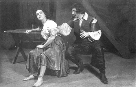 Nevenka Tomašić (Maddalena) i Franjo Godec (Sparafucile) – Giuseppe Verdi, Rigoletto, Narodno kazalište na Rijeci, premijera 25. siječnja 1952.