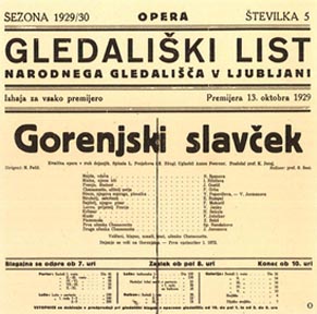 Programska cedulja s praizvedbe 