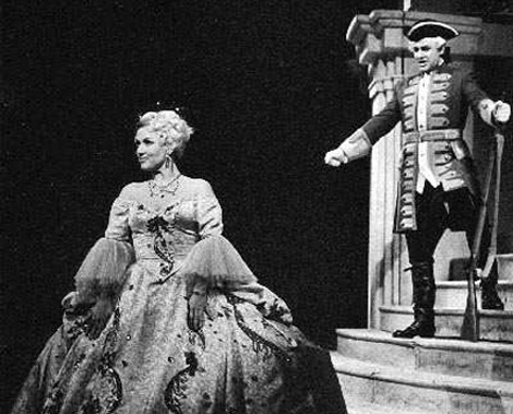 Sonja Mottl (Markiza Pompadour) i Per Grundén u opereti Madame Pompadour Lea Falla, Volksoper, Beč