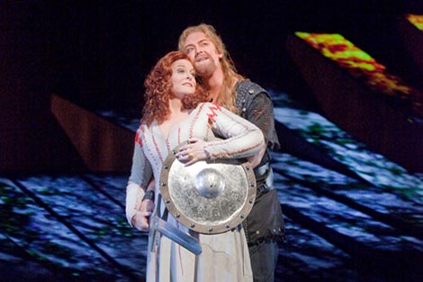 Metropolitan Opera New York: Richard Wagner, Sumrak bogova, dir. Fabio Luisi, red. Robert Lepage, foto: Ken Howard/Metropolitan Opera