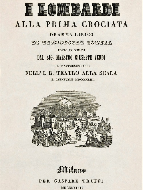 Naslovnica libreta Verdijeve opere <em>Lombardijci</em>