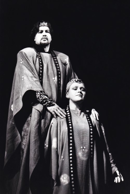 Hrid Matić (Muški Korist) i Željka Martić (Ženski Korist), Benjamin Britten <em>Nasilje nad Lukrecijom</em>, HNK u Zagrebu, premijera 1997.