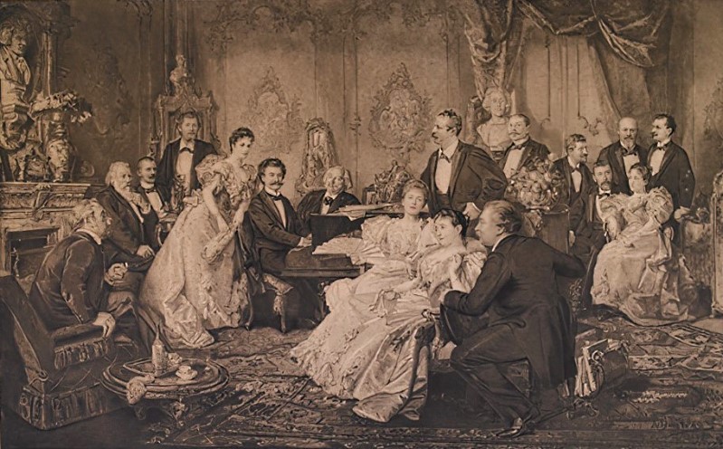 Prizor s praizvedbe operete <em>Šišmiša</em> Johanna Straussa mlađeg, Theater an der Wien u Beču 5. travnja 1874. godine
