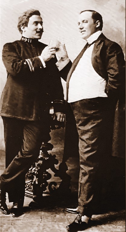 Giovanni Zenatello kao Pinkerton i Giuseppe de Luca kao Sharpless, 1904.